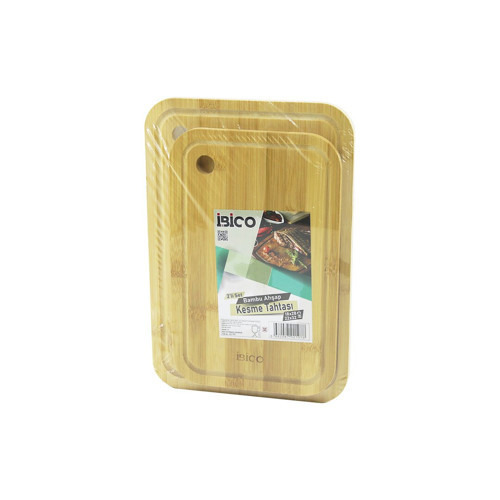2PCS SETOVAL KENARLI - YUVARLAK DELİKLİ AHŞAP BAMBU KESİM PANOSU - KESME TAHTASI 18X28X1CM--22X32X1C