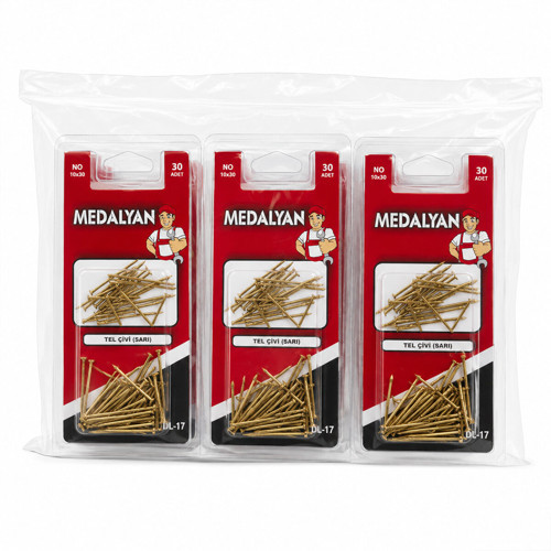 360 ADET 10X30 SARI TP ÇELİK TEL ÇİVİ 12X30PCS (5691)