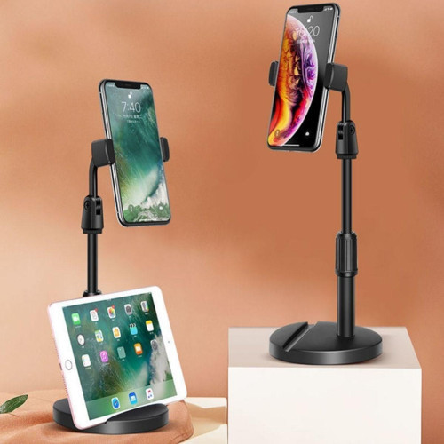 Masa Üstü Tablet ve Telefon Tutucu Plastik Aparat Siyah Telefon Standı (5691)