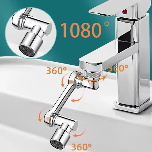 1080 Derece Dönebilen Mutfak ve Lavabo Bataryası Akrobat Musluk Ucu (5691)