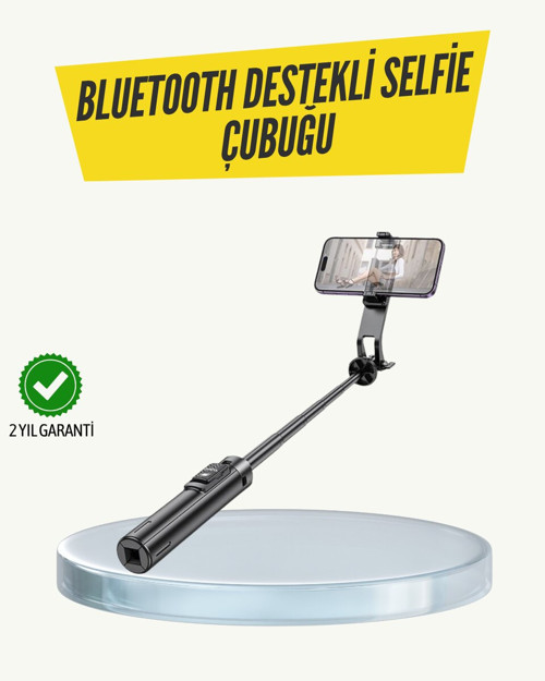 Bluetooth Selfie Çubuğu – Işıklı Katlanabilir Uzaktan Kumandalı