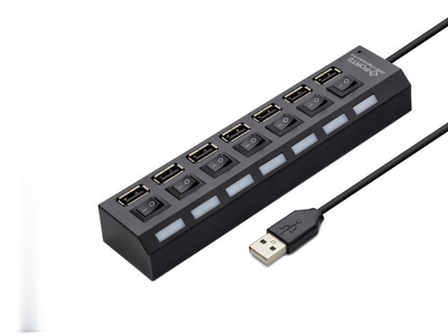 Usb Anahtarlı Hub 7 Port 480 Mbps Siyah HDX7001