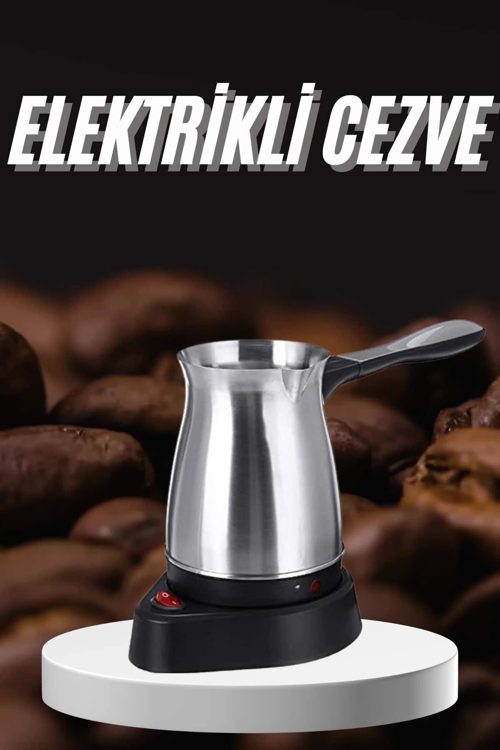 Paslanmaz Çelik Türk Kahvesi Makinesi 6 Fincan Kpasiteli Elektrikli Cezve