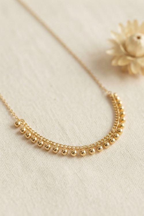 Gold Pirinç Topçuk Model Kadın Kolye TG27BKO11251