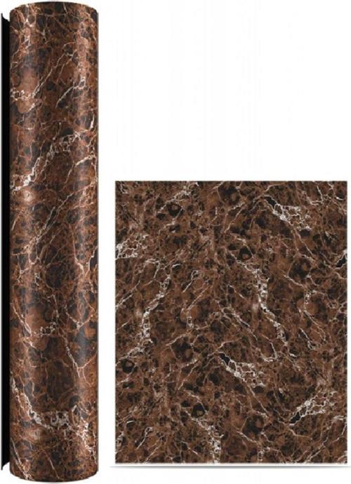 Mermer Desenli Mutfak Tezgah Üstü Fayans Kaplama Yapışkanlı Folyo Kahverengi 5 Metre X 60 Cm