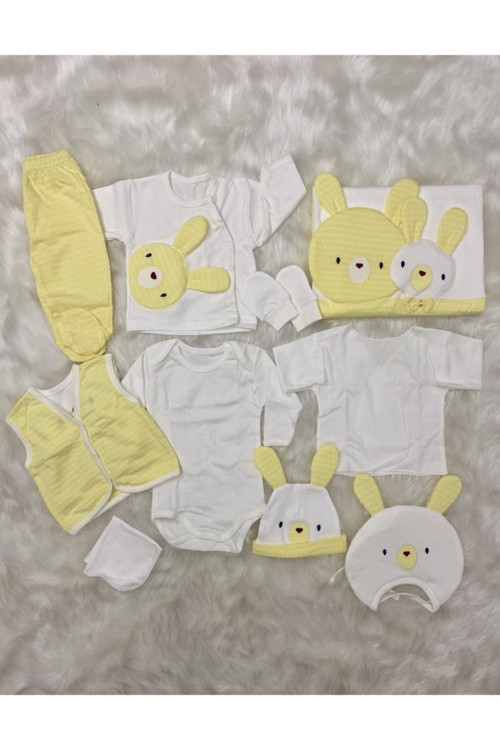 Tavşan Nakışlı Bebek Hastane Çıkışı 10 Lu Set
