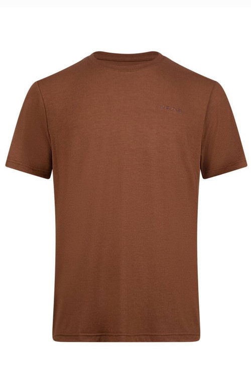 Viloft Sıfır Yaka Kakao Erkek T-Shirt