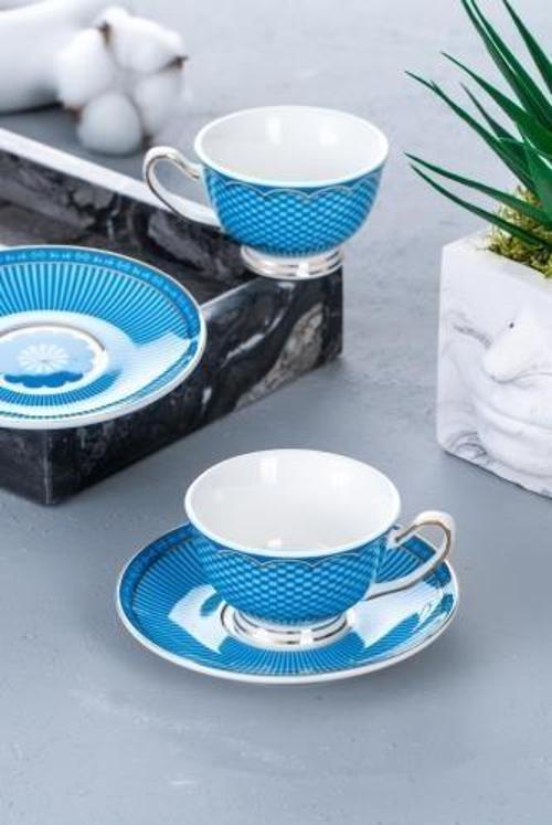 GRN-05033 Tessa Mavi 2 Kişilik Kahve Fincan Takımı
