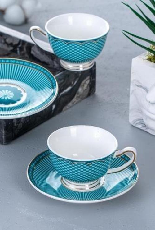 GRN-05033 Tessa Yeşil 2 Kişilik Kahve Fincan Takımı