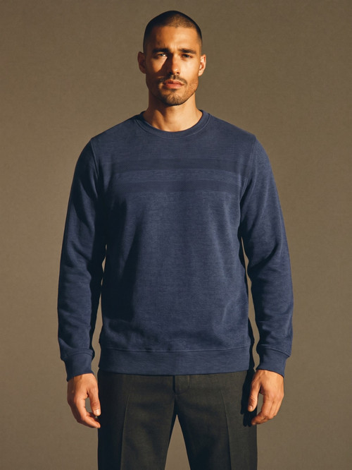 Mavi Erkek Büyük Beden Pamuklu Kışlık Desenli Sweatshirt