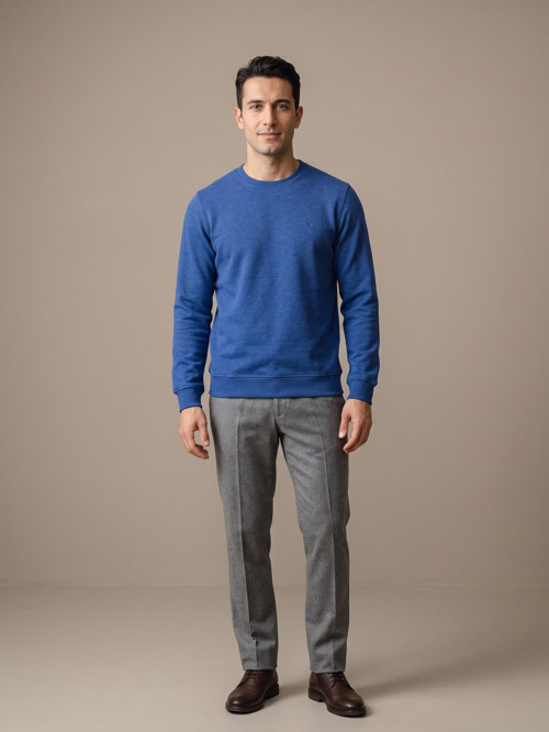 Saks Erkek Selanik Bisiklet Yaka Sweatshirt