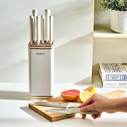 Performer Megacut Square 9 Parça Standlı Bıçak Seti Krem