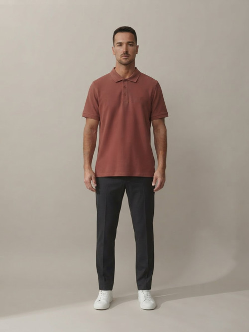 Bordo Erkek Pike Kısa Kollu Polo Yaka Tişört
