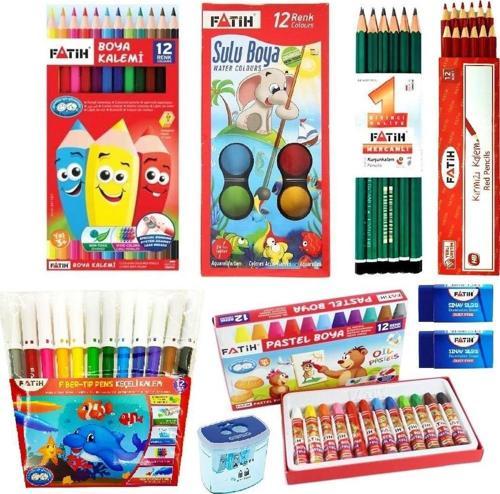 Okul Kırtasiye Seti Pastel+Sulu+Kuru+Keçeli Kalem FATİHSET2