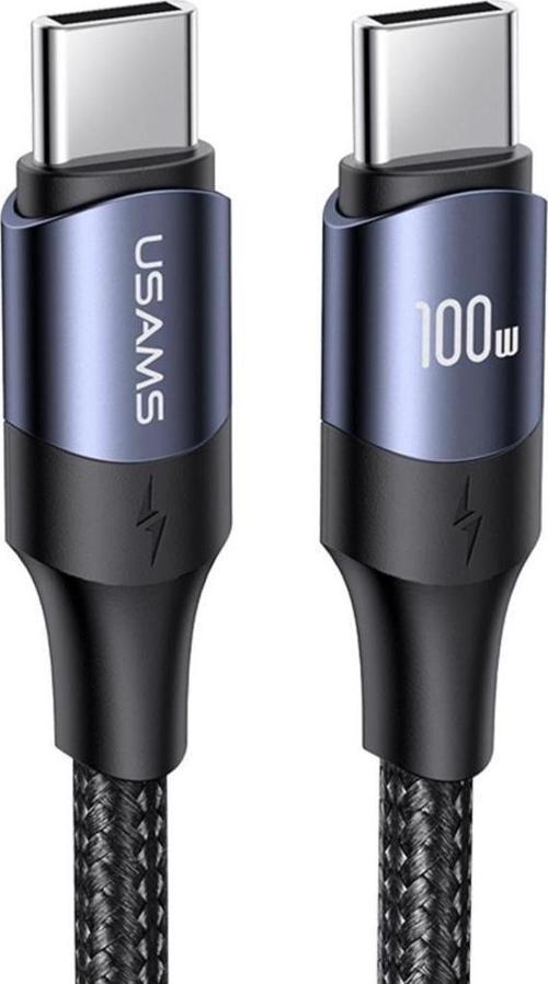 US-SJ524 Örgülü 1.2m Type-C to Type-C 100w PD Hızlı Şarj ve Data Kablosu