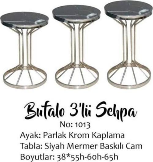 Brc zigon 13381 Bufalo Model Siyah Mermer Temper cam GÜMÜŞ Kaplama Metal Ayak