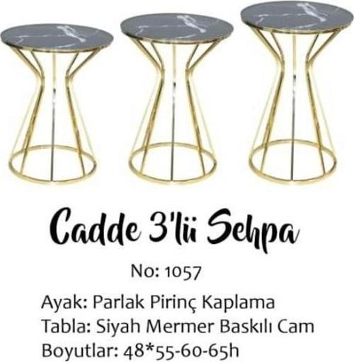 Brc Zigon13387 Cadde Model Metal Gold renk kaplam Siyah mermer Temper cam El yapı