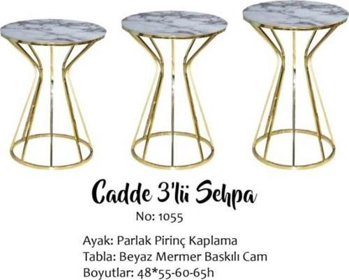 Brc Zigon 13388 Cadde Model Beyaz Mermer Metal gold Renk Kaplam Kutu sevk Elyapım