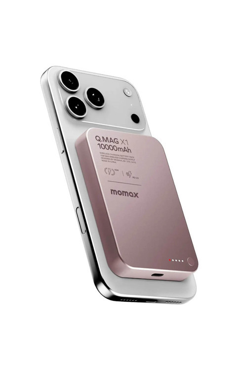 Q.Mag X1 Magnetic Wireless Power Bank 10000Mah Pembe