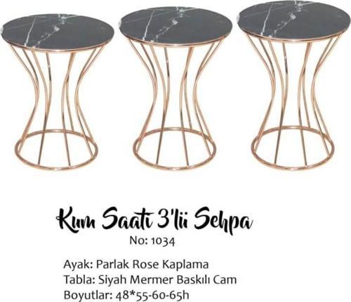 Brc Zigon Kumsaat Model Siyah Mermer Desen Metal Çelik ROSE Renk Kaplama Elyapım