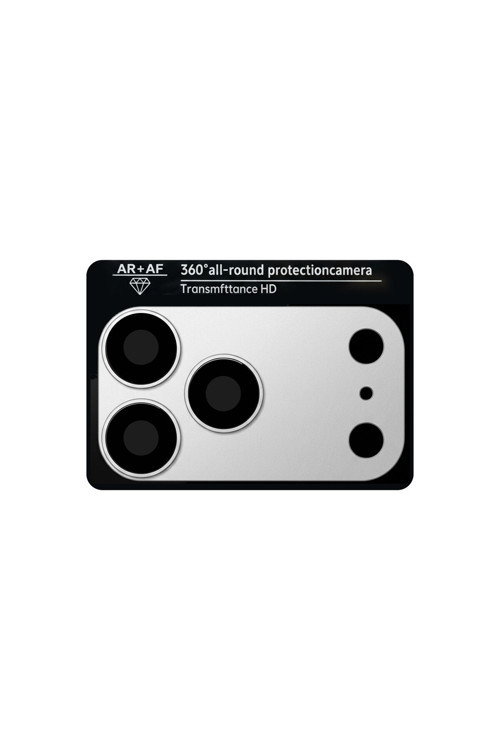 İphone 18 Pro Entegre Zırhlı Metal Kamera Lens Koruyucu Gümüş Tg09-19