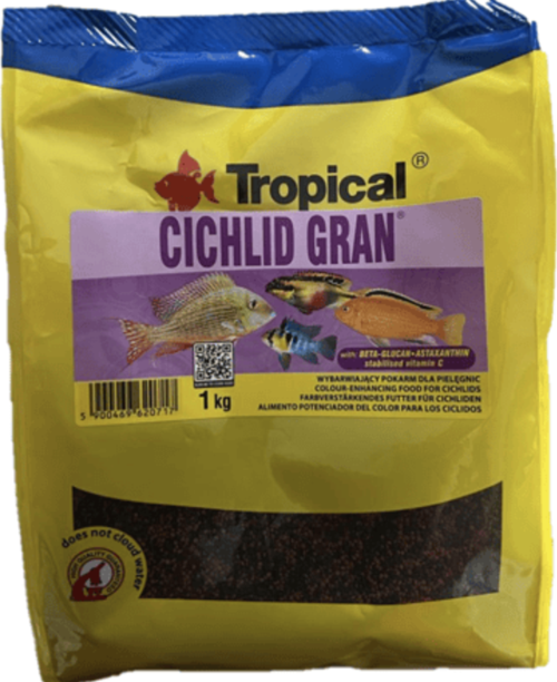 Cichlid Gran Akvaryum Balık Yemi 1 Kg (Orijinal Paket)