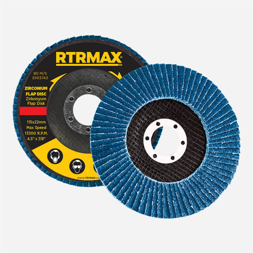 ZİRKONYUM FLAP DİSK MAVİ PASLANMAZ 60 KUM 115 mm RTRMAX - RDZ11560