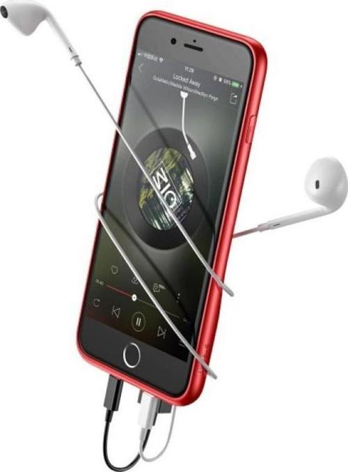 iPhone 7 / 8 ile Uyumlu Şarj ve Kulaklık Girişli Audio Case Kılıf Kırmızı