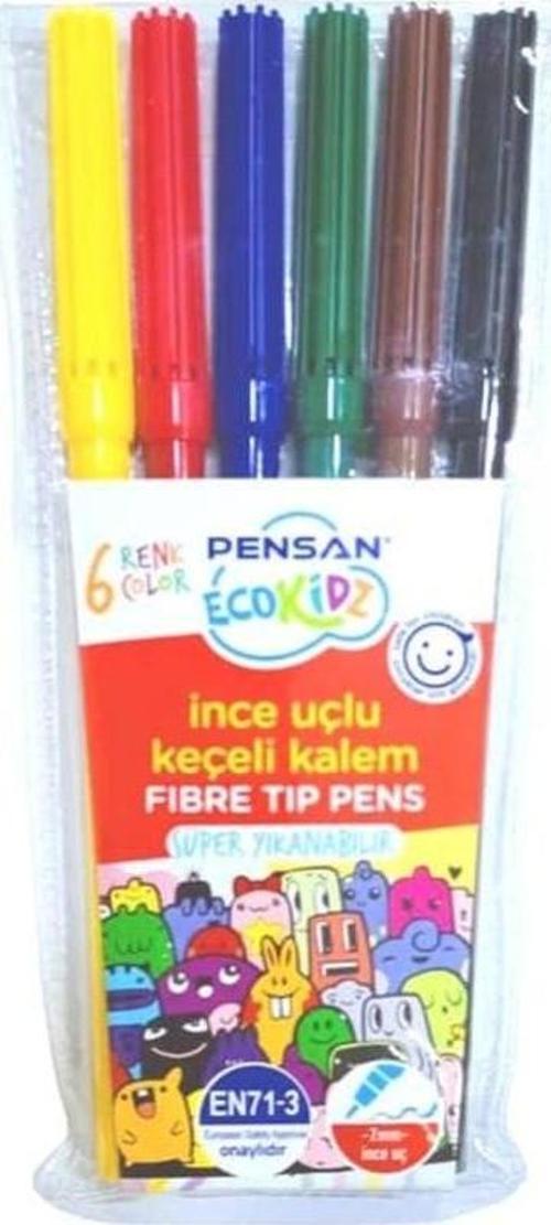 Kidz İnce Uçlu Keçeli Kalem 6 Renk