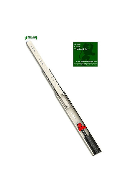 Teleskopik Frenli Çekmece Rayı 46 Mm 40 Cm ( Set )