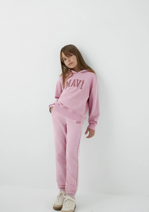 Mavi M7S10147-71015 Mavi Logo Baskılı Kapüşonlu Kız Çocuk Sweatshirt