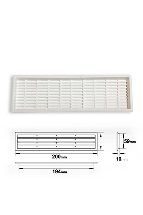 PLASTİK MENFEZ DİKDÖRTGEN BEYAZ
