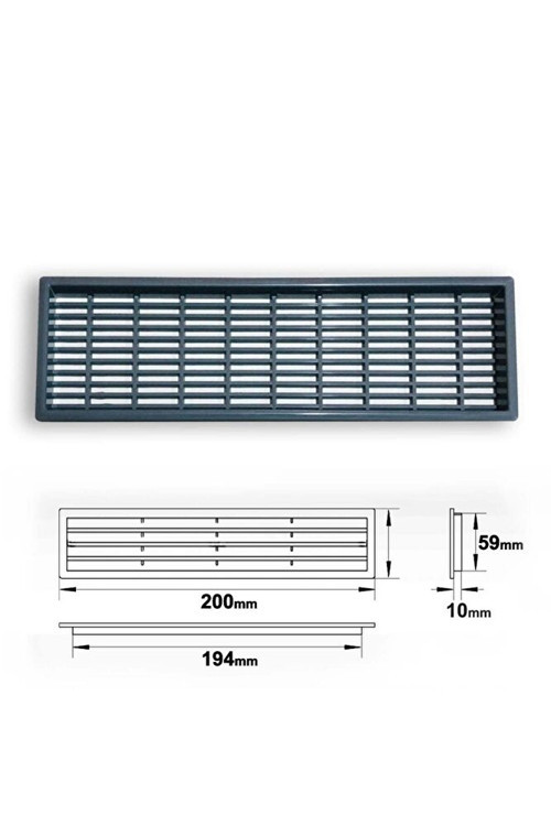 PLASTİK MENFEZ DİKDÖRTGEN GRİ