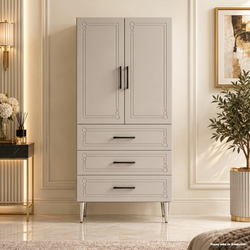 Küçüksu Çok Amaçlı Dolap 60 cm 2 Kapak 3 Çekmece Soft Açık Gri - Çok Amaçlı Banyo Dolabı