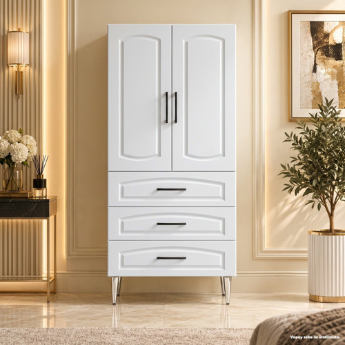 Chambord Çok Amaçlı Dolap 60 cm 2 Kapak 3 Çekmece Soft Beyaz - Çok Amaçlı Mutfak Dolabı