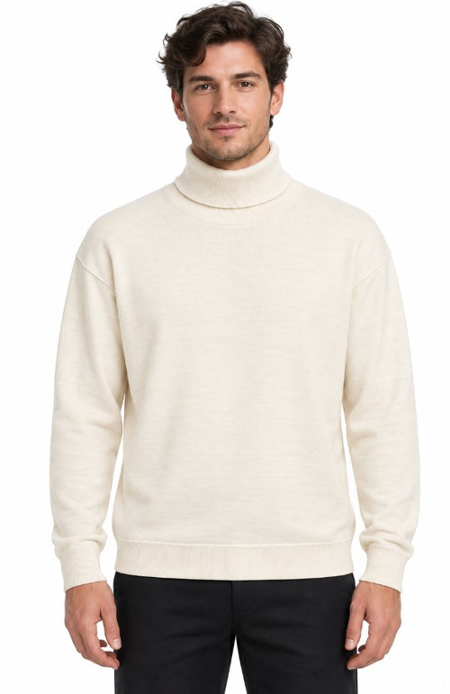 M0720066-70057 Mavi Boğazlı Kazak Erkek Sweatshirt