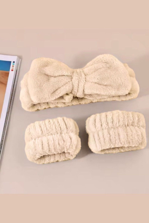Soft Peluş Spa Saç Bandı Ve Bileklik Set 3 Parça
