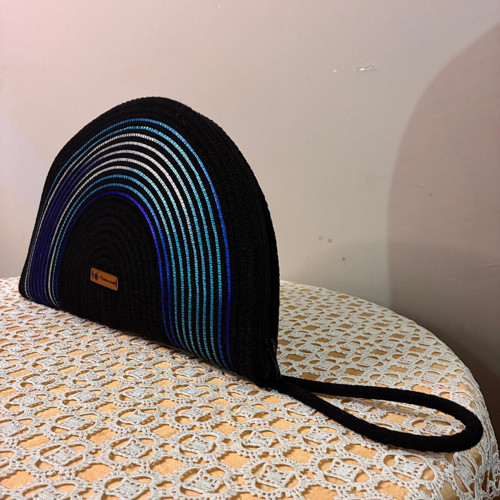 Floş İp Geçişli D Clutch Çanta
