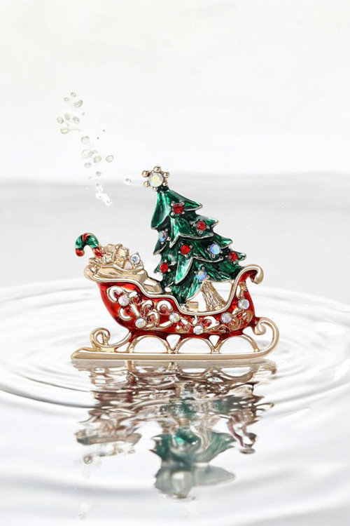 Yılbaşı Noel Yılbaşı Ağacı Kızak Broş