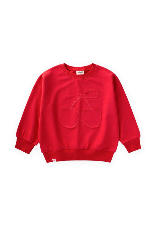İnce Mevsimlik Sweatshirt 1-7 Yaş Kırmızı