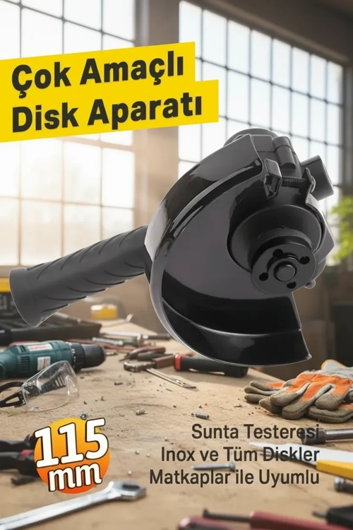 Matkap Ucuna Takılabilen Çok Amaçlı Taşlama Sunta Kesim Diski Aparatı Sert Plastik Seti 115 Mm