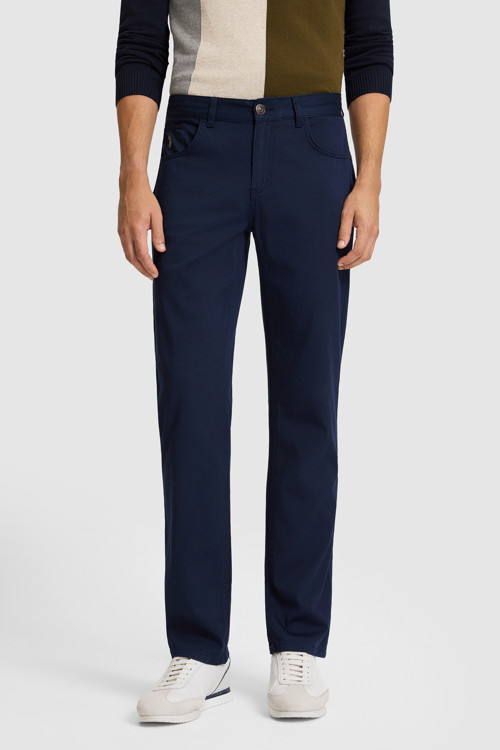 Erkek Lacivert Slim Fit Kanvas Pantolon 50326128-VR033