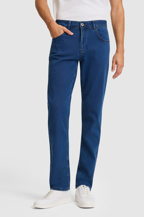 Erkek Mavi Straight Fit Jean Pantolon 50321516-DN0022