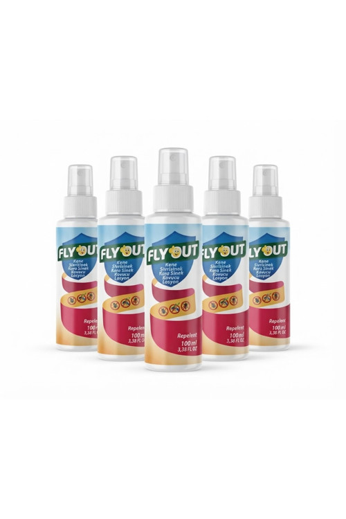 Fly Out 100 Ml Kene, Sivrisinek Ve Kara Sinek Kovucu Losyon (5'Li Avantaj Paketi)