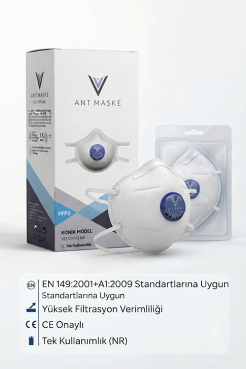 Ant Toz Maskesi Ffp2 Ventilli Konik (25'Li)