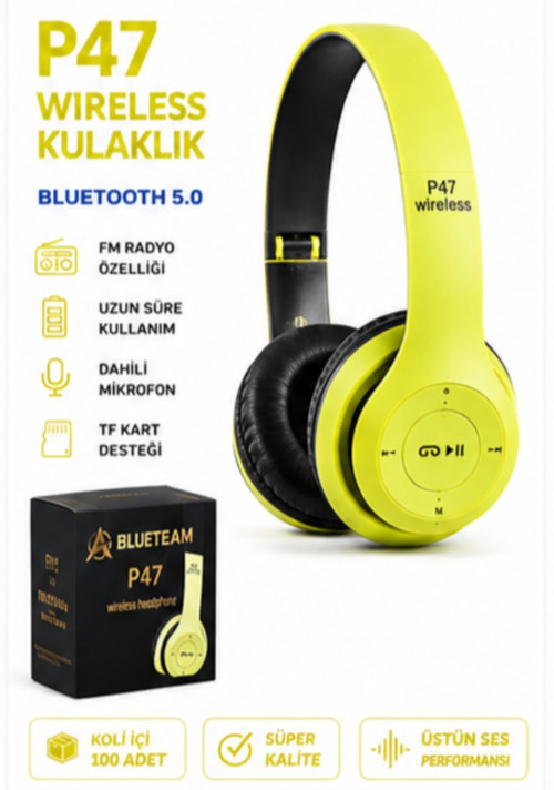 P47 KAFA ÜSTÜ BLUETOOTH KULAKLIK