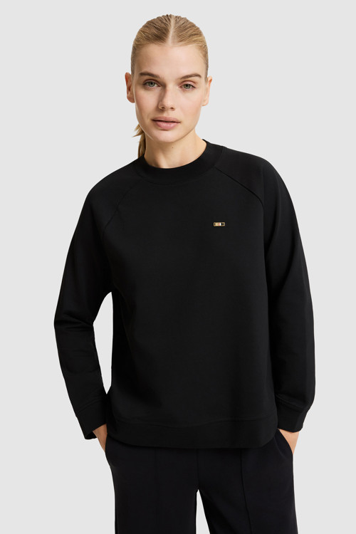 Kadın Siyah Bisiklet Yaka Basic Sweatshirt 50328980-VR046