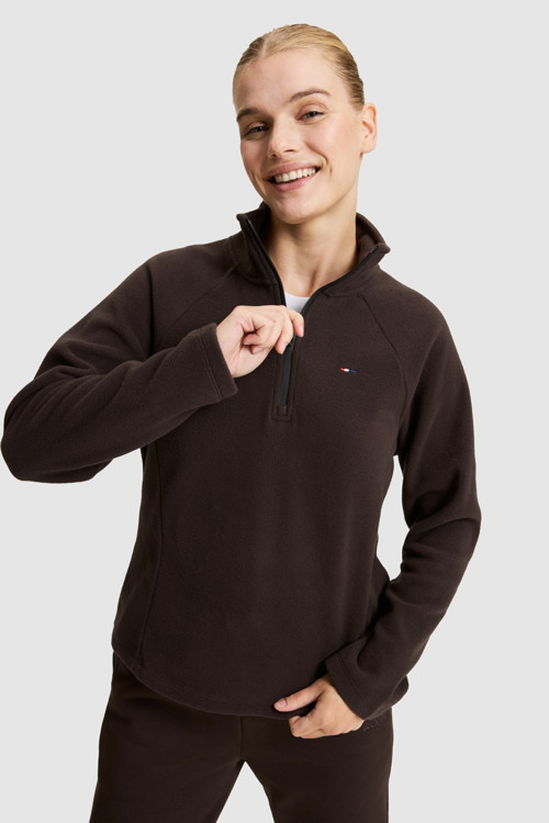 Kadın Koyu Kahverengi Yarım Fermuarlı Sweatshirt 50329013-VR084