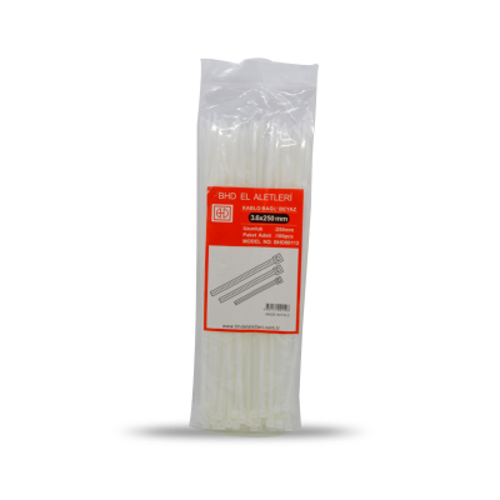 PLASTİK ÇIRT KELEPÇE 100 PARÇA BEYAZ 3.6X250MM (4604)