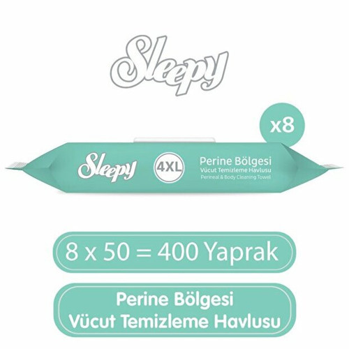 Perine Bölgesi Vücut Temizleme Havlusu 50 li x 8 Adet